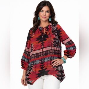 Western boho festival Oversized Top beach cover up coastal Large  **2 for 20**